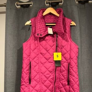 $40 Marc New York Andrew Marc Women’s Quilted Vest  Polyester Zip Pockets medium
